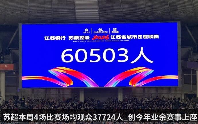 苏超本周4场比赛场均观众37724人_创今年业余赛事上座新高